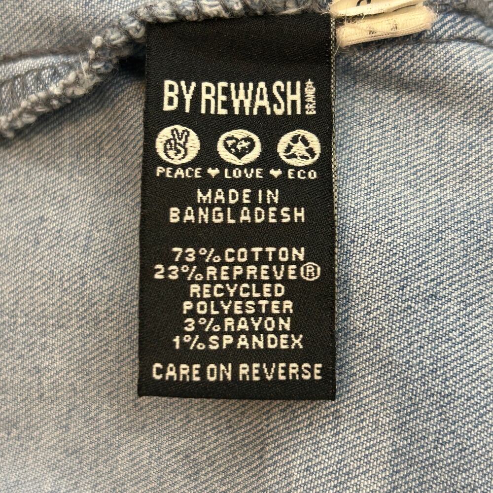 Peace Love Evo by Rewash Light Blue Denim Mini Dress Size Junior Small - Picture 7 of 8
